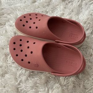 coral platform crocs - NEW